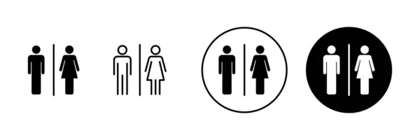厕所图标设置 女孩和男孩的洗手间标志和符号 浴室标志 — 图库矢量图片