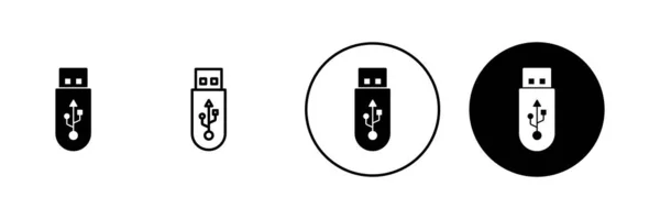 Conjunto Iconos Usb Signo Disco Flash Símbolo Señal Unidad Flash — Archivo Imágenes Vectoriales