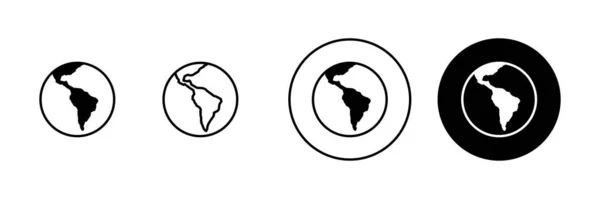 Набор Карт Мира Знак Символ Worldmap Значок Глобуса — стоковый вектор