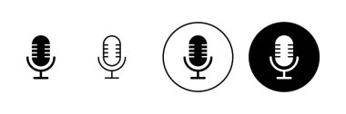 Mikrofon simgeleri ayarlandı. Karaoke işareti ve sembol