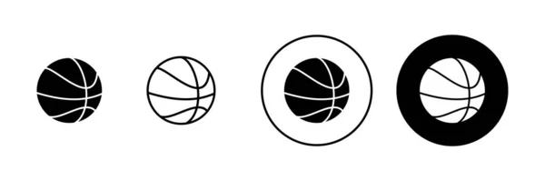 Basketbalové Ikony Nastaveny Basketbalové Znamení Symbol — Stockový vektor