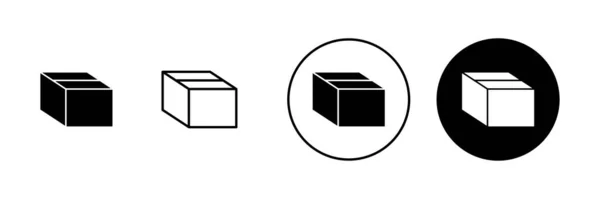 Набір Піктограм Коробки Знак Коробки Символ Посилка Пакет — стоковий вектор
