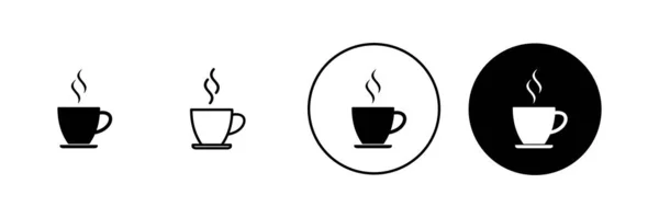 Kaffeetassen Ikonen Set Vorhanden Tasse Ein Kaffeeschild Und Symbol — Stockvektor