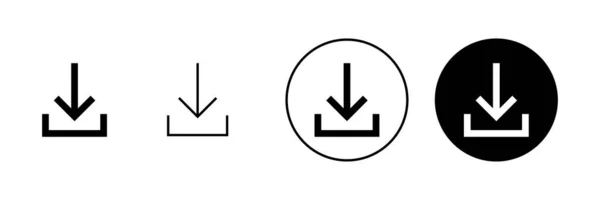 Ladda Ner Ikoner Som Ladda Ner Skylt Och Symbol — Stock vektor