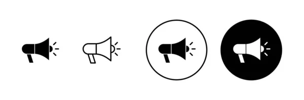 Ensemble Icônes Mégaphone Signe Symbole Haut Parleur — Image vectorielle