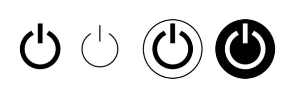 Conjunto Iconos Energía Interruptor Encendido Signo Símbolo Energía Eléctrica — Archivo Imágenes Vectoriales