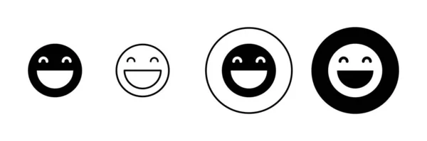 Glimlach Pictogrammen Ingesteld Glimlach Emoticon Icoon Feedbackteken Symbool — Stockvector