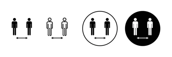 社交距离图标设置 社会疏远的标志和象征 自我检疫标志 — 图库矢量图片