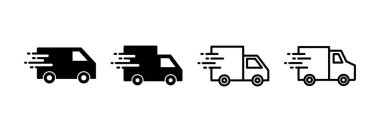 Delivery truck icon vector for web and mobile app. Delivery truck sign and symbol. Shipping fast delivery icon