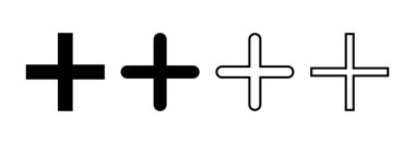 Artı web ve mobil uygulama için simge vektörü. Artı işareti ve sembol ekle