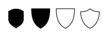 Web ve mobil uygulama için kalkan simgesi vektörü. Koruma ikonu. Güvenlik işareti ve sembol