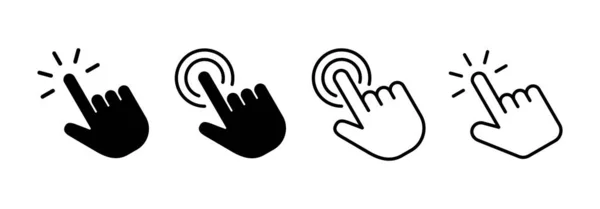 Hand Click Icon Vector Web Mobile App Pointer Sign Symbol — Archivo Imágenes Vectoriales