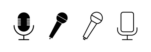 Vetor Ícone Microfone Para Web Aplicativo Móvel Sinal Karaoke Símbolo — Vetor de Stock