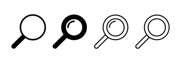Вектор Иконок Поиска Веб Мобильного Приложения Поиск Увеличительное Стекло Знак — стоковый вектор