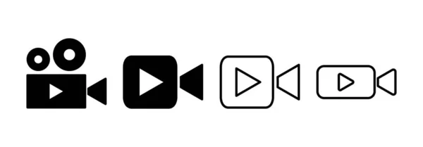 Βίντεο Διάνυσμα Εικονίδιο Για Web Και Mobile App Σημάδι Βιντεοκάμερας — Διανυσματικό Αρχείο