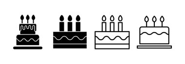 Cake icon vector for web and mobile app. Cake sign and symbol. Birthday cake icon