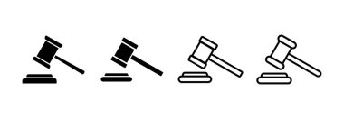 Gavel icon vector for web and mobile app. judge gavel sign and symbol. law icon. auction hammer