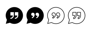 Web ve mobil uygulama için simge vektörü. Tırnak işareti ve sembol