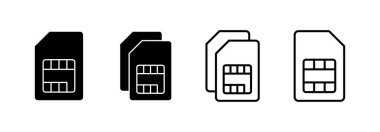 Web ve mobil uygulama için Sim kart simgesi vektörü. çift sim kart işareti ve sembol
