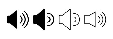 Web ve mobil uygulama için ikon vektörü. Ses düzeyi ve sembol. Hoparlör ikonu. ses sembolü