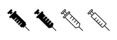 Web ve mobil uygulama için şırınga ikonu vektörü. İğne işareti ve sembol. Aşı simgesi