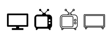 Web ve mobil uygulama için Tv simgesi vektörü. televizyon işareti ve sembol