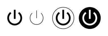 Güç simgeleri ayarlandı. Güç Anahtarı işareti ve sembolü. Elektrik gücü.
