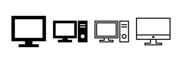 Вектор Значков Компьютера Веб Мобильного Приложения Знак Символ Монитора Компьютера — стоковый вектор