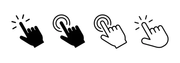 Hand Click Icon Vector Web Mobile App Pointer Sign Symbol — Image vectorielle