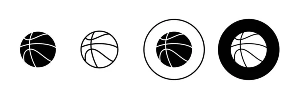 Баскетбольные Иконы Установлены Баскетбольный Мяч Знак Символ — стоковый вектор