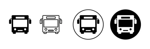 Otobüs Simgeleri Ayarlandı Otobüs Işareti Sembol — Stok Vektör
