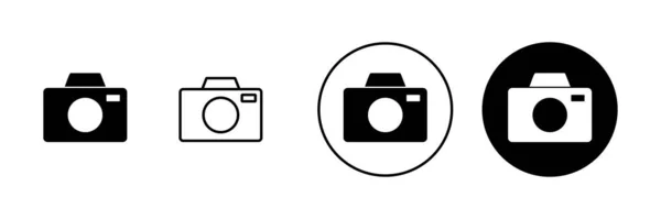 Kamera Icons Gesetzt Foto Kamera Zeichen Und Symbol Ikone Der — Stockvektor