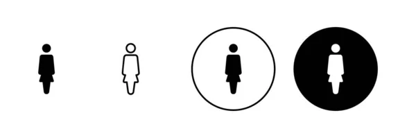 Ženské Ikony Nastaveny Znak Symbol Ženy — Stockový vektor