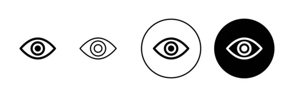 Göz Simgeleri Ayarlandı Göz Işareti Sembol Bak Görüş Simgesi — Stok Vektör