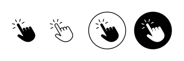 Zestaw Ikon Ręcznego Kliknięcia Znak Wskaźnika Symbol Ikona Kursora Ręcznego — Wektor stockowy