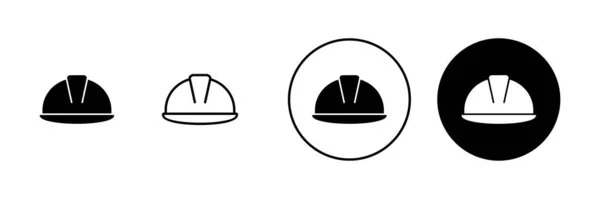 Набор Значков Шлема Знак Символ Мотоциклетного Шлема Значок Строительного Шлема — стоковый вектор