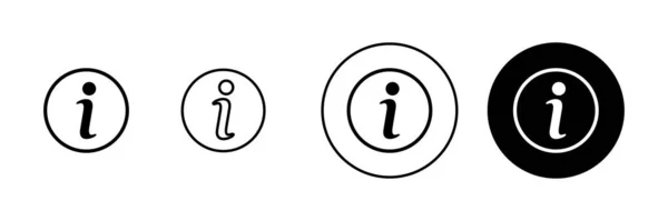Conjunto Iconos Signo Información Sobre Nosotros Signo Símbolo Icono Faq — Archivo Imágenes Vectoriales