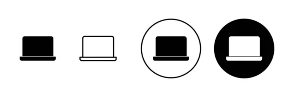 Laptop Pictogrammen Ingesteld Computerteken Symbool — Stockvector