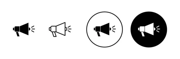 Ikony Megafonu Ustawione Znak Symbol Głośnika — Wektor stockowy