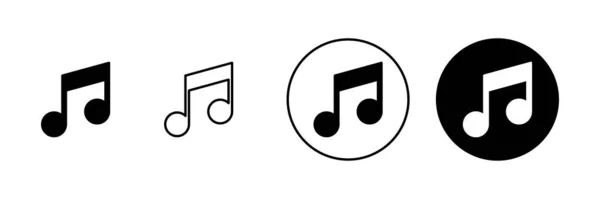 音楽アイコンを設定します 音符の記号と記号 — ストックベクタ