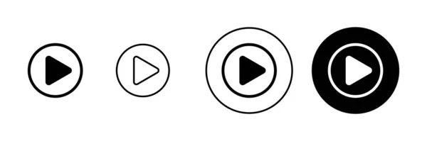 Juego Iconos Establecidos Botón Reproducción Signo Símbolo — Vector de stock