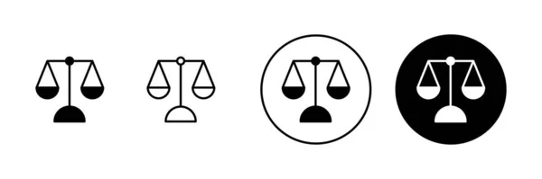Mérleg Ikonok Beállítva Jogléptékű Ikon Igazságügyi Jel Szimbólum — Stock Vector
