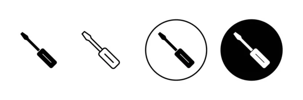 Skrutrekkerikoninnstilling Skilt Symbol – stockvektor