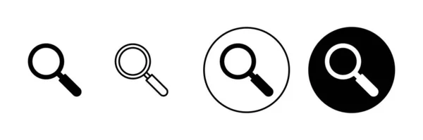 Набор Поисковых Работ Поиск Увеличительное Стекло Знак Символ — стоковый вектор