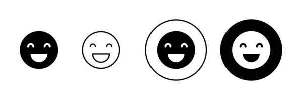 Ícones Sorriso Definidos Ícone Emoticon Sorriso Sinal Feedback Símbolo —  Vetores de Stock