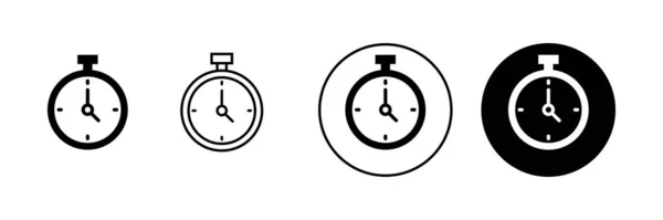 Kronometre Simgeleri Ayarlandı Zamanlayıcı Işareti Sembol Geri Sayım Simgesi Zaman — Stok Vektör