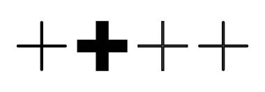 Artı web ve mobil uygulama için simge vektörü. Artı işareti ve sembol ekle