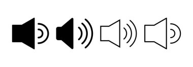 Web ve mobil uygulama için ikon vektörü. Ses düzeyi ve sembol. Hoparlör ikonu. ses sembolü