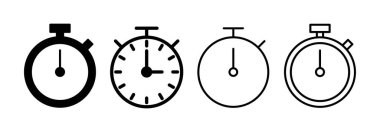 Web ve mobil uygulama için kronometre simgesi vektörü. Zamanlayıcı işareti ve sembol. Geri sayım simgesi. Zaman Dönemi