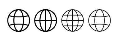 Web ve mobil uygulama için web simgesi vektörü. Web tabelalarına ve sembollere git. Web tıklama simgesi. Genel arama simgesi